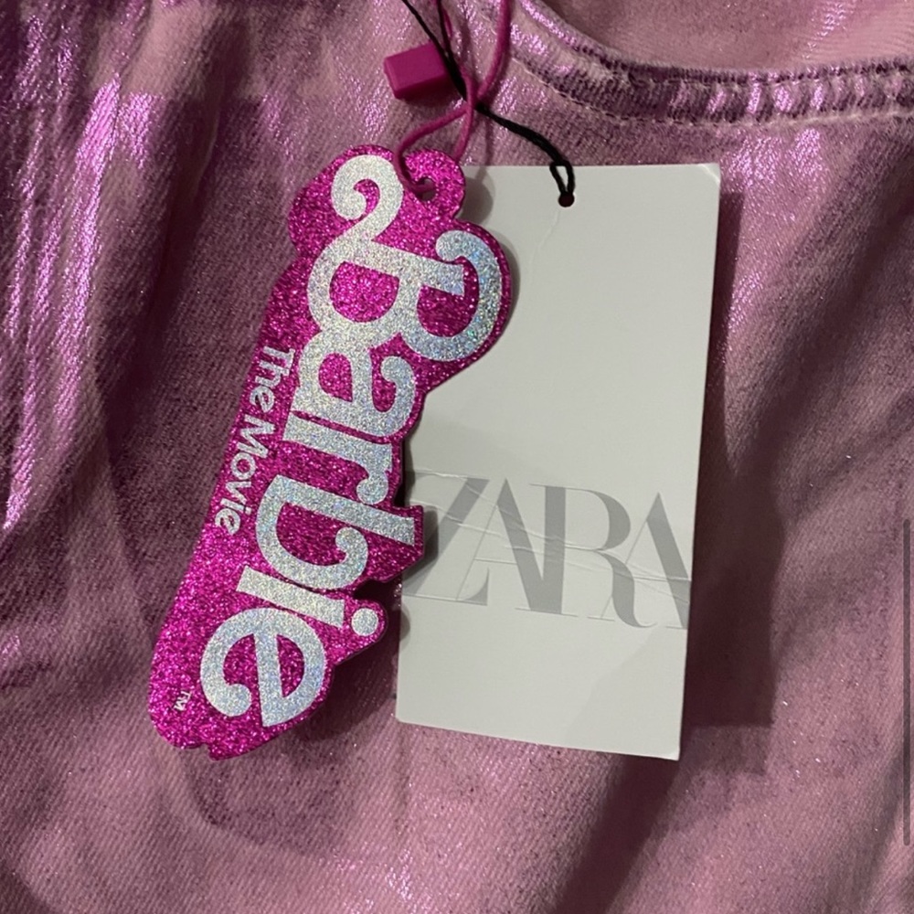 Zara x Barbie pink jeans NWT - Picture 5 of 10